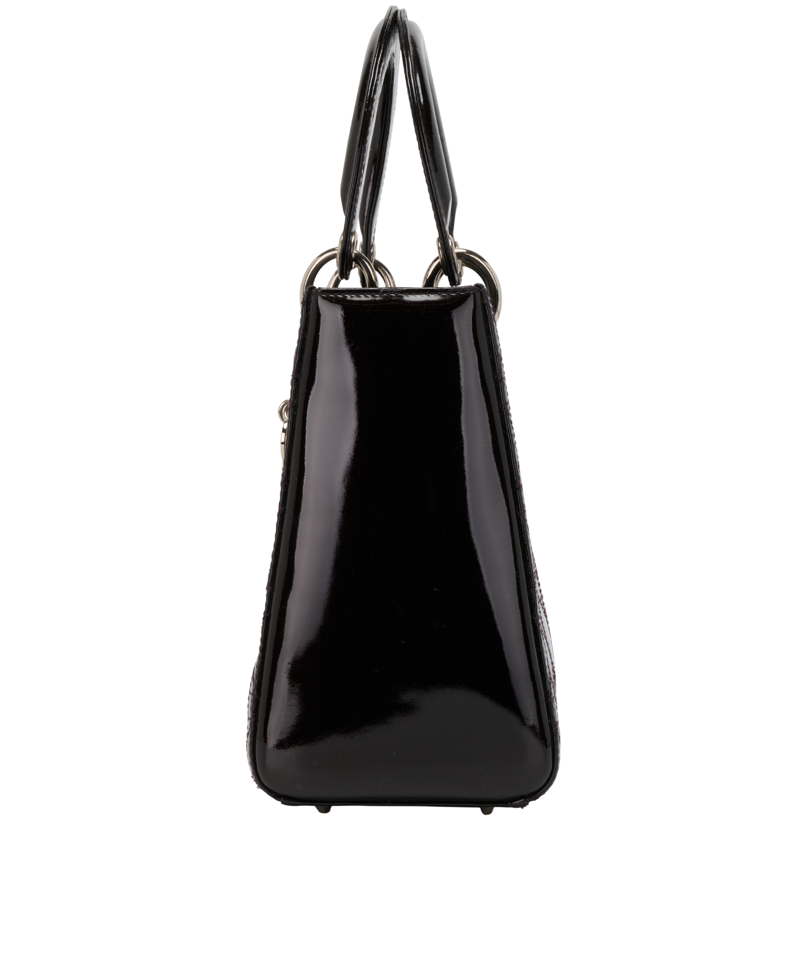 Medium Lady Dior, &pound;1,500, Handbags, Purple, Patent Leather, Bottom view